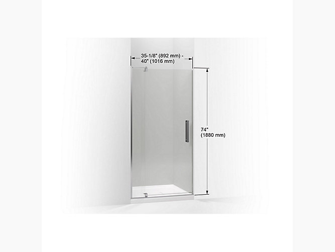 K 707536 L Revel Frameless Pivot Shower Door Kohler